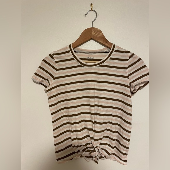 Madewell XS Striped Tee w/ Front Tie - Picture 1 of 5